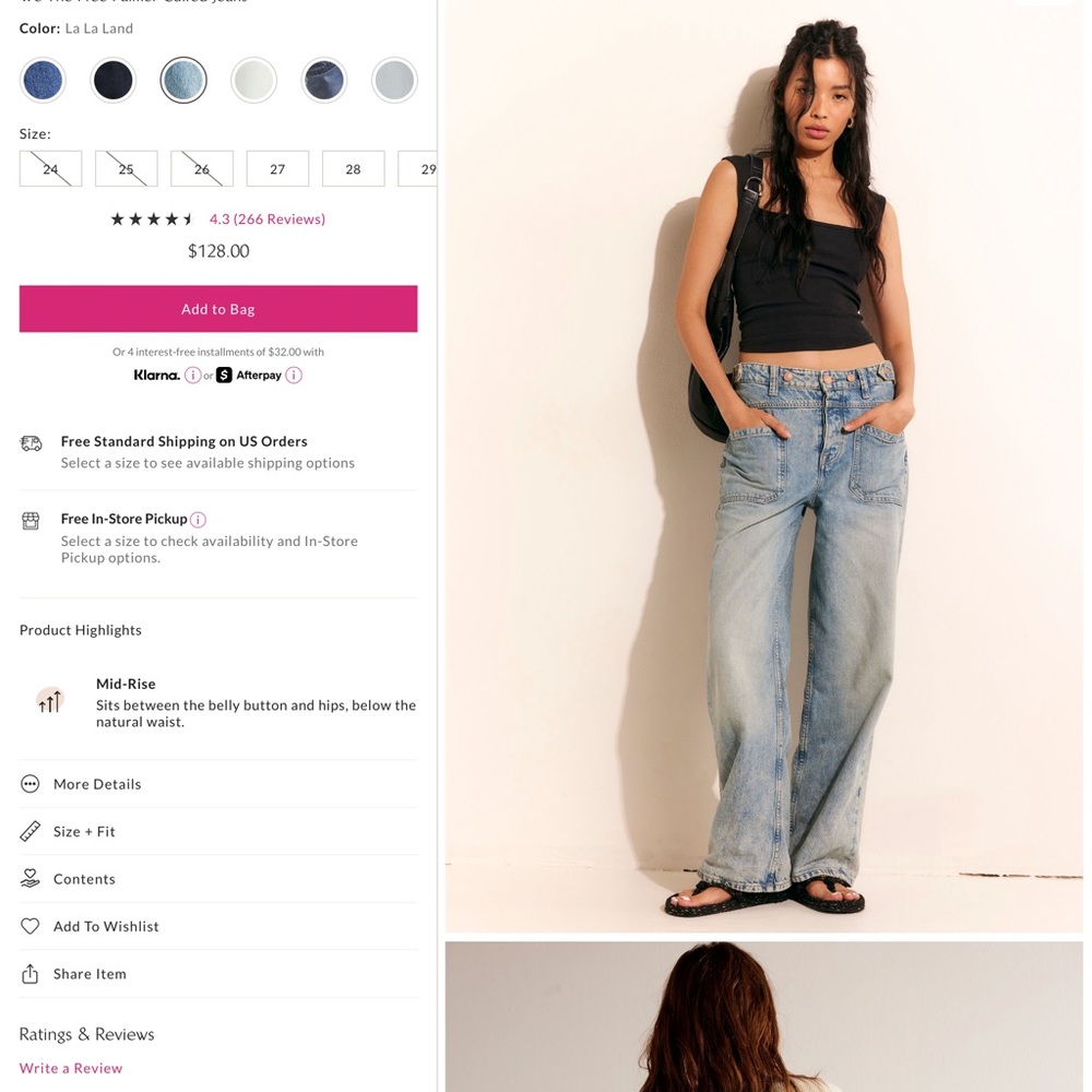 We The Free Light Blue Wide Leg Jeans - Picture 6 of 6